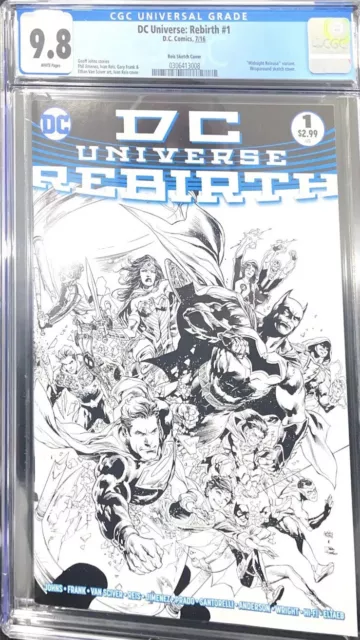 DC Universe Rebirth 1 CGC 9.8 WP Midnight Release Ivan Reis Sketch Cover Variant
