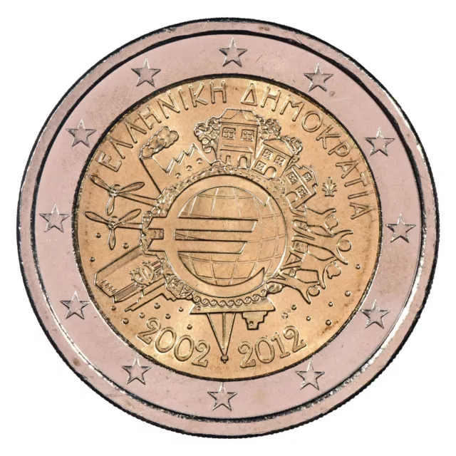 Grecia 2 Euros 2012 Conmemorativa - Retro En Circulación De Euro - 10 Año