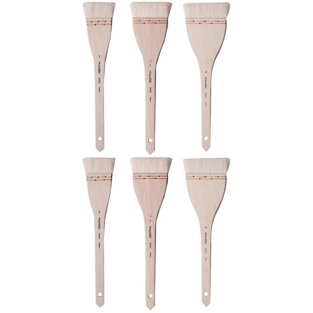 6 PCS Wollpinsel Ölmalpinsel Reißbrettpinsel Wandverkleidungsbürste Schmücken