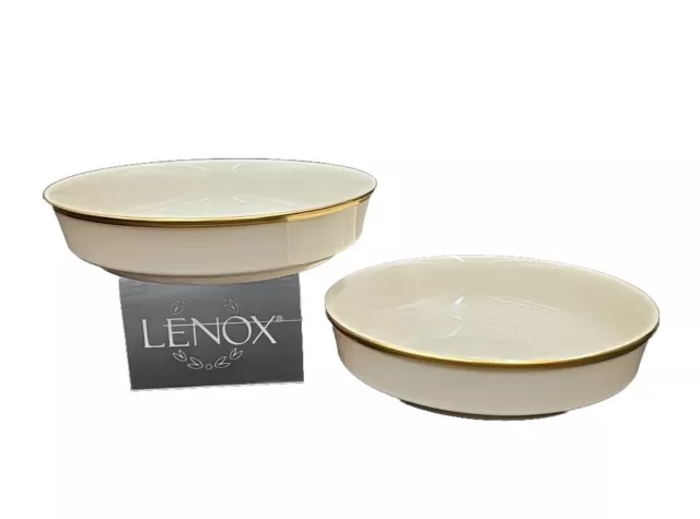 Lenox ETERNAL Set(s) 2 Coupe Soup Bowls EXCELLENT+ 1ST Q Ivory Gold