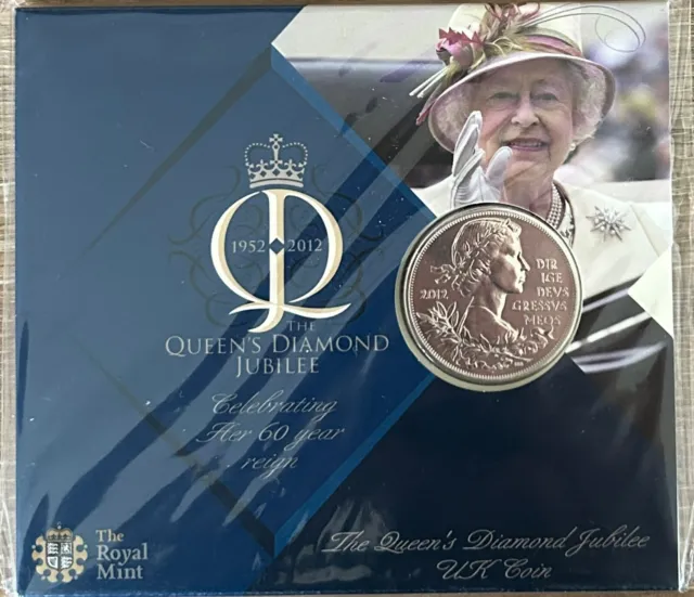 2012 £5 The Queen's Diamond Jubilee BU Five Pounds Coin Royal Mint Pack