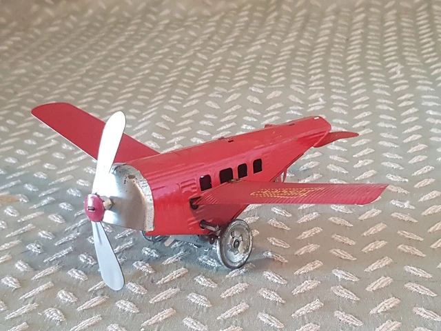 JOUET ANCIEN RARE aérodrome FAUVEL et avion tole mécanique MEMO EUR 89,90 - FR