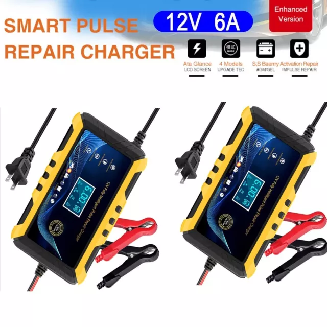 2PCS 12V Car Battery Charger Maintainer Auto Trickle RV for Truck Motorcycle ATV