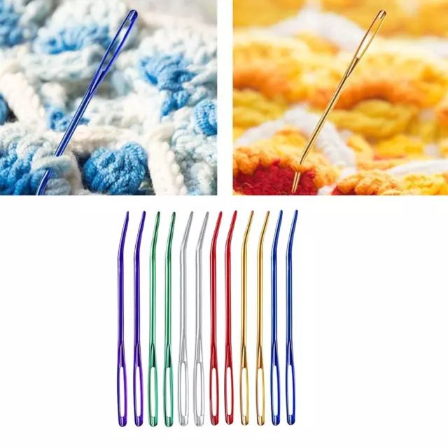 12x Yarn Needles Set Crochet Knitting Sewing Tools Bent Kit DIY Tapestry