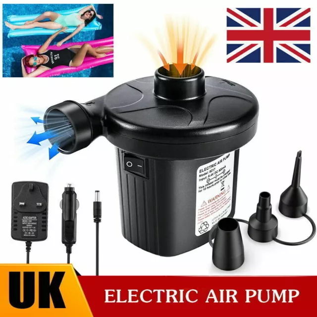 2 in 1 Electric Air Pump Inflator For Inflatables Camping Bed Pool Air Mattress