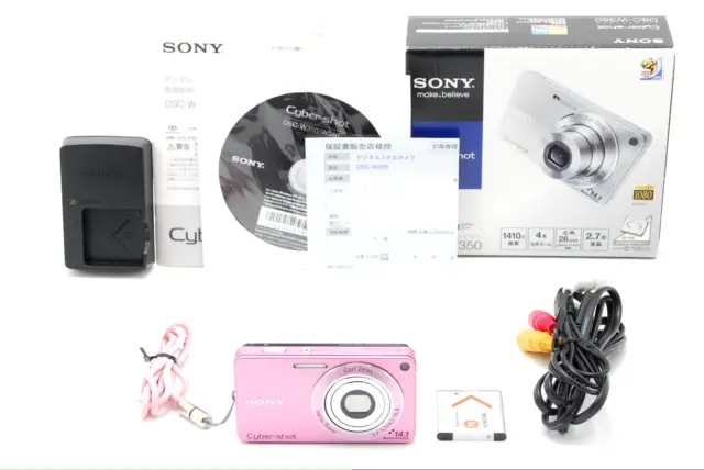 【Top Mint in Box】 SONY Cyber-shot DSC-W350 Digital Camera 14.1MP Pink From Japan