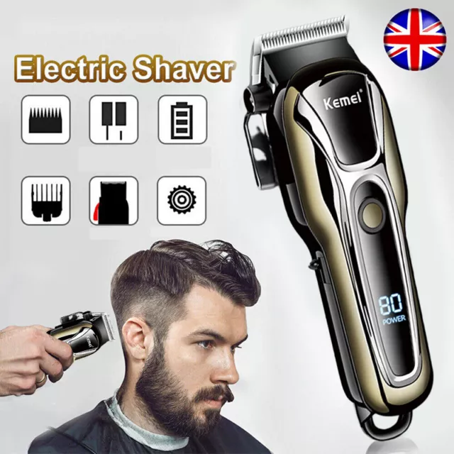 Professional Cordless Hair Clippers Trimmer Kit Men Cutting Machine Barber Salon