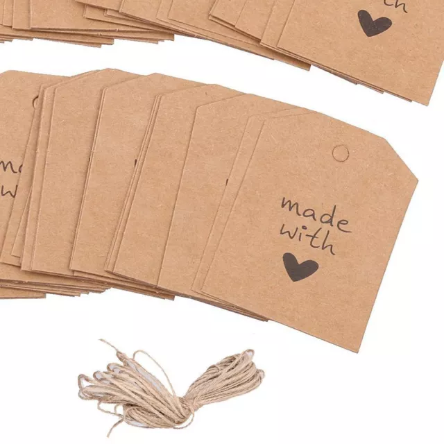 Kraft Paper Wedding Supplies Blank Label Gift Cards Made with Love Hang Tags
