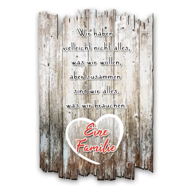 WANDBILD FAMILIE LANDHAUS Shabby aus Holz mit Spruch und Motiv Wand
