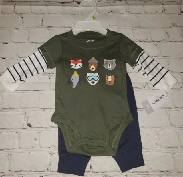 NWT Baby Boy Size 3mo Carters Outfit Set Animal Friends