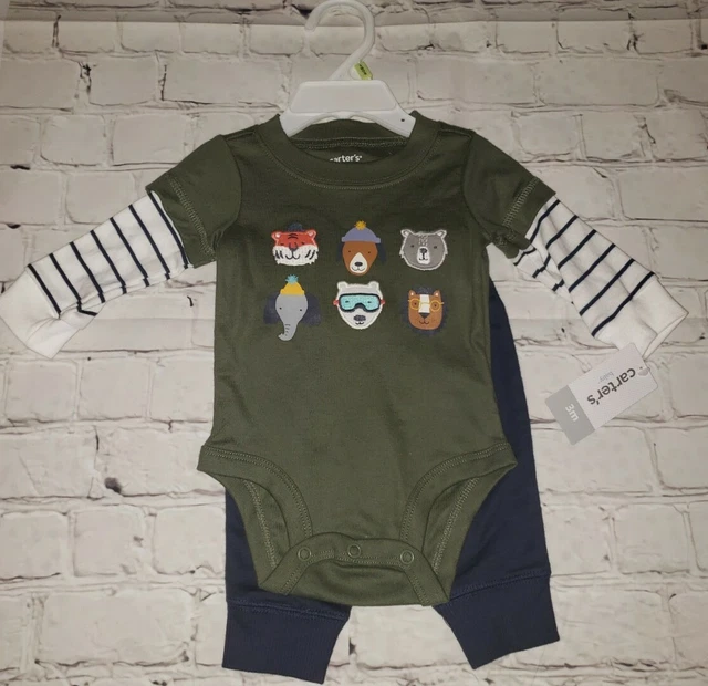 NWT Baby Boy Size 3mo Carters Outfit Set Animal Friends
