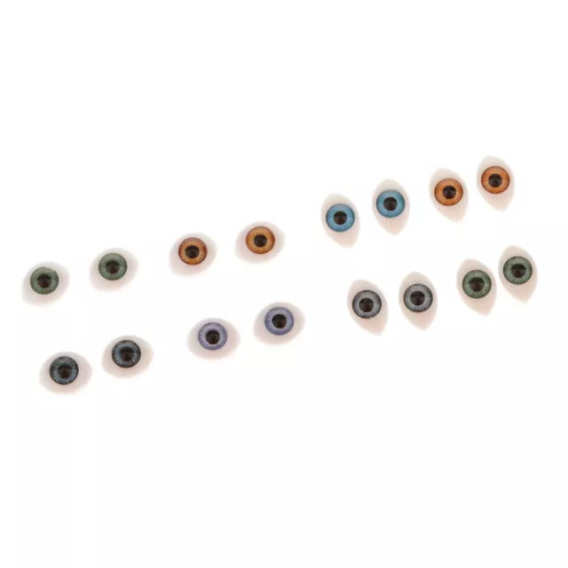 16pcs Oval Flat Realistic Plastic Eyes for Mask Doll Making Supplies 5mm 6mm