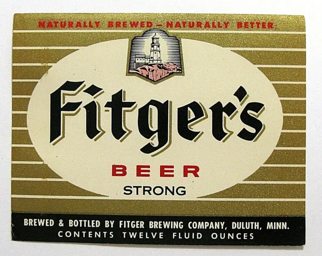 Fitger Brewing Co FITGER'S BEER - STRONG label MN 12oz Black Stripe - Var. #4