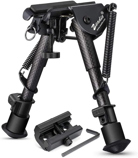 6-9 Inches Carbon Fiber Tactical Bipod, Spring Return Bipod with Sling Mount and