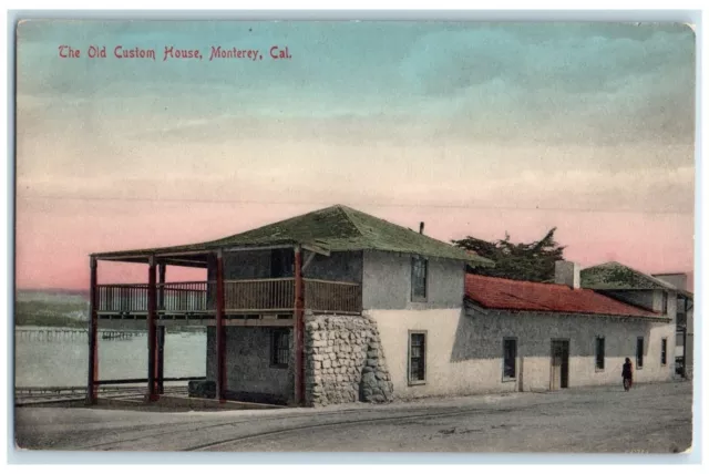 c1910's The Old Custom House Monterey California CA, Lake Scene Antique Postcard