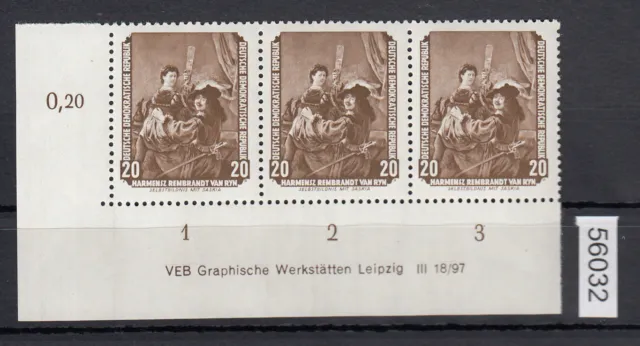 GDR 1955, Mich.-No.: 507 YII ** DV corner edge print note