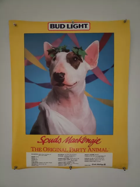 Bud Light MacKenzie Original Party Animal Spuds 28” X 22” BEER Poster 1986