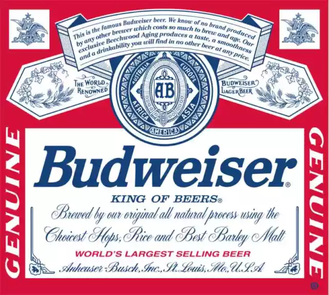 Budweiser Vinyl Sticker Decal 10" (full color)