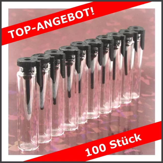 100 leere Probefläschchen / Aromagläser Parfum Fläschchen Probe á 1 ml