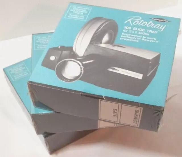 3~Sawyer's Rototray~Rotary Projector Slide Trays~100 2x2, #6214 Brand New~Sealed