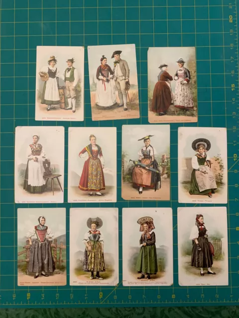 Swiss Costume Postcards - Unsigned (Lot of 11)