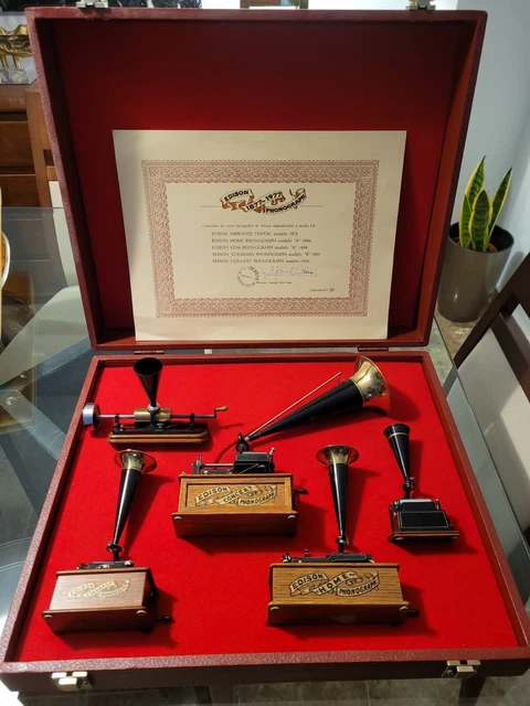 Lote Miniaturas 5 Gramófonos de Edison a escala 1:4 - Edición limitada Nº35 