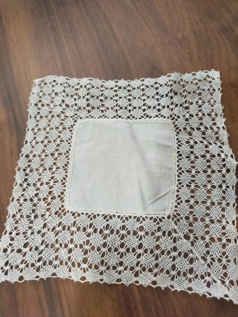 Antiguo Pañuelo Encaje Bolillos