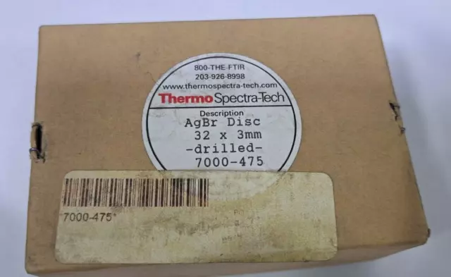 Thermo (SpectraTech) Scientific 7000-475 AgBr Silver Bromide 32x3mm Disc,Drilled