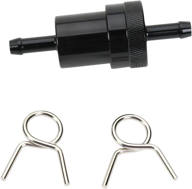 Emgo Aluminum Fuel Filter 1/4in. - Black Anodized 14-34472