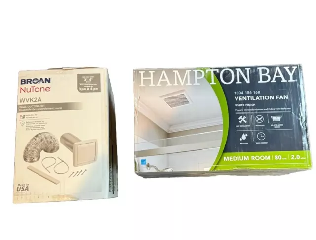 Hampton Bay Ventilation Fan Medium Room And Broan Nutone Wall Duct Kit WVK2A