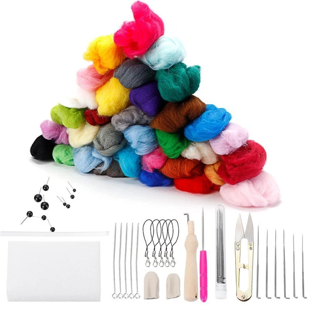 Estera de espuma mango de madera kit de fieltro con aguja conjunto de herramientas de costura lana fieltro itinerante