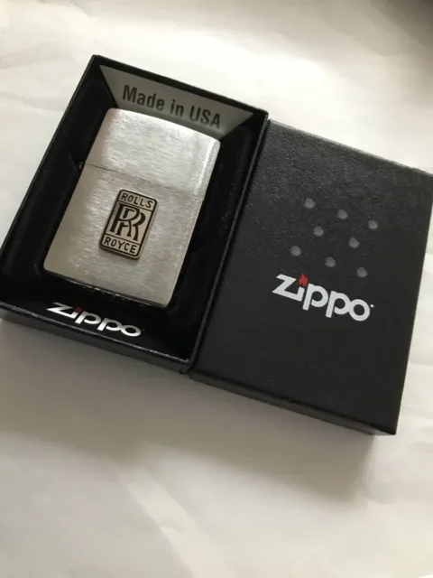Zippo Oil Lighter Rolls Royce Emblem Logo Silver Brass Regular Case Japan
