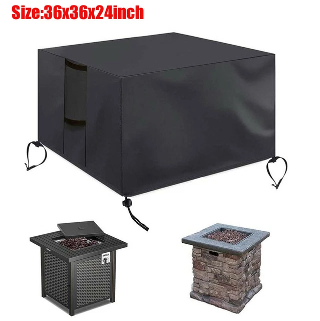 Gas Fire Cover Square - 36x36x24 inch Waterproof Anti-UV Heavy Duty for Patio