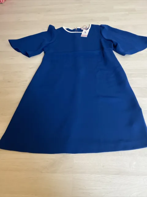 El Ganso Blue With White Detail Lady Dress Eur 40 10 12 Shift Style Bnwt New