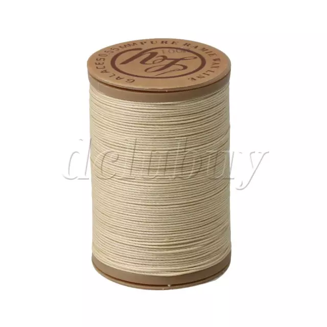 Beige Yellow 100M Roll Linen Waxed Wax Thread Cord Sewing Line Handicraft
