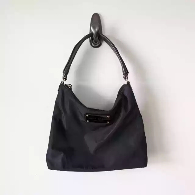 Kate Spade Clinton Street Serena Hobo Handbag Shoulder Bag Small Black Nylon