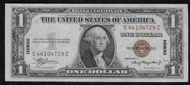 1935-A $1 Small Silver Emergency Certificate *Hawaii* "Crisp Choice New"