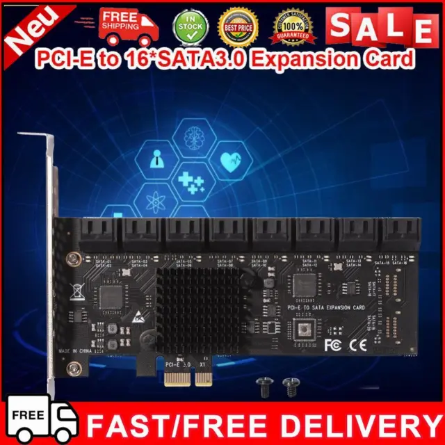 SA3116J PCIE Adapter 16 Port PCI-Express X1 to SATA3.0 Controller Expansion Card