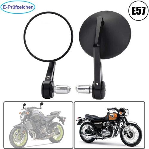 Motorrad Spiegel 2 Stück Universal - Runde Lenkerendenspiegel 8cm