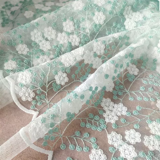 Embroidery Floral Mesh Lace Fabric DIY Costume Clothes Wedding Dress Curtain