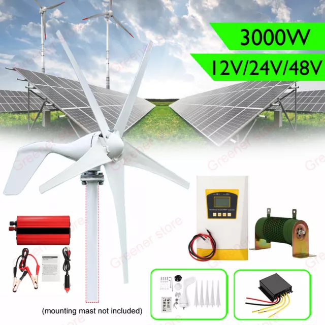 3000W 12V 24V 48V Turbina eolica Generatore Inverter Ibrido Solare Regolatore