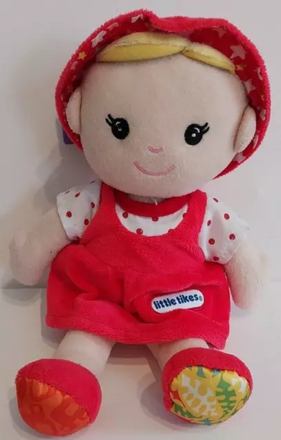 Little Tikes Ragdoll Doll Red Spotty Dress Plush Soft Toy Comforter Pram Toy