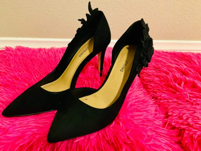 Call It Spring Black Pointy Stiletto Heels 4 inches, Size 7
