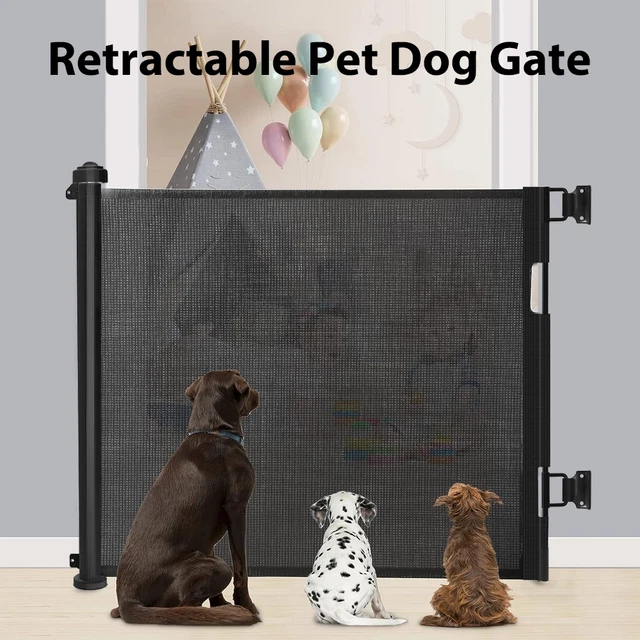 RETRACTABLE PET DOG Gate Safety Guard Folding Baby Toddler Stair Gates