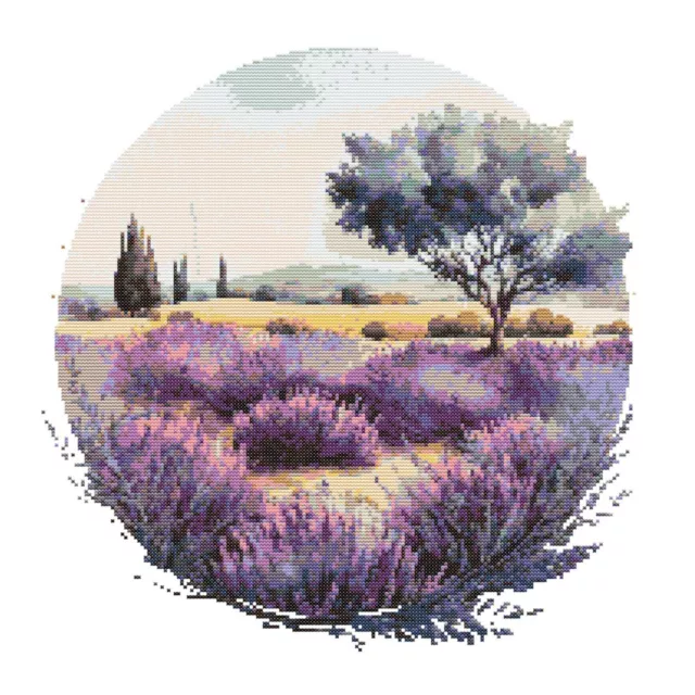 LAVENDER FIELD Cross Stitch Pattern Cross Stitch Chart Cross Stitch Design