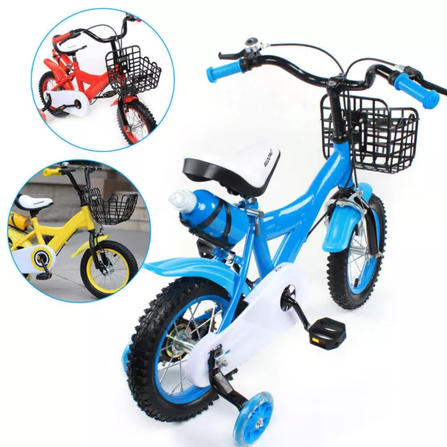 12 Zoll Kinder Fahrrad Kinderfahrrad Junge Mädchen Mit Rad Bike Rot/Gelb/Blau