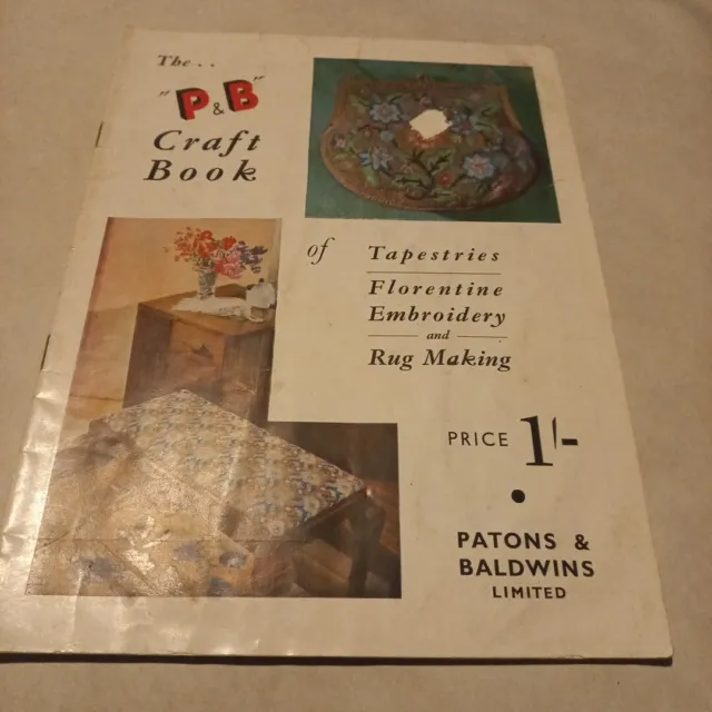 😇 Patons & Baldwin Craft Book Tapestries Florentine Embroidery Rug Mak Vintage