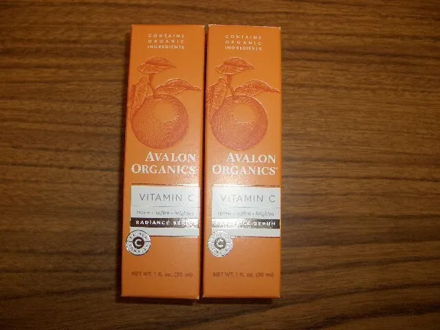 2-Avalon Organics Vitamin C Radiance Serum 1 fl oz  each Renew-Soften-Brighten