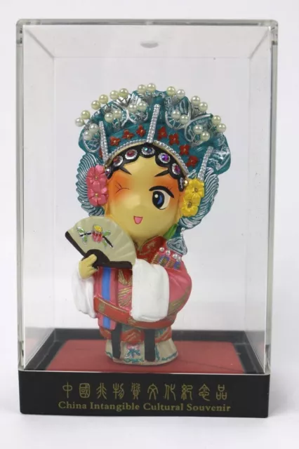 China Intangible Cultural Souvenir Doll Figure In Case Chinese Asian Statue HTF