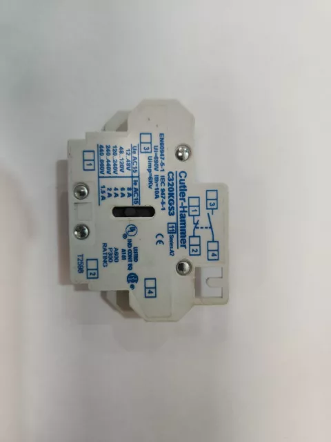 Eaton Cutler-Hammer C320KGS3 Ser A2 Freedom 1NO-1NC Side Mount Auxiliary Contact